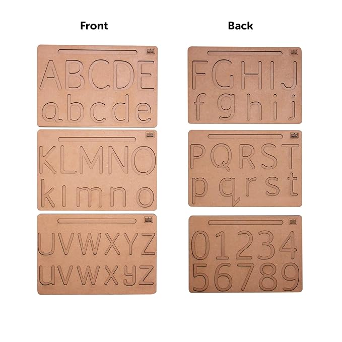 Mini Leaves English Alphabet Tracing Board Capital | Small and Numbers With 2 Dummy Pencils | Alphabet Board Capital and Small