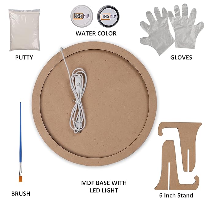 Hobby India Diy Moon Lamp Kit Wall Mural With Night Light | Home Decor