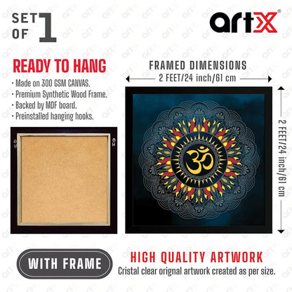 ArtX Om Blue Big Canvas Painting