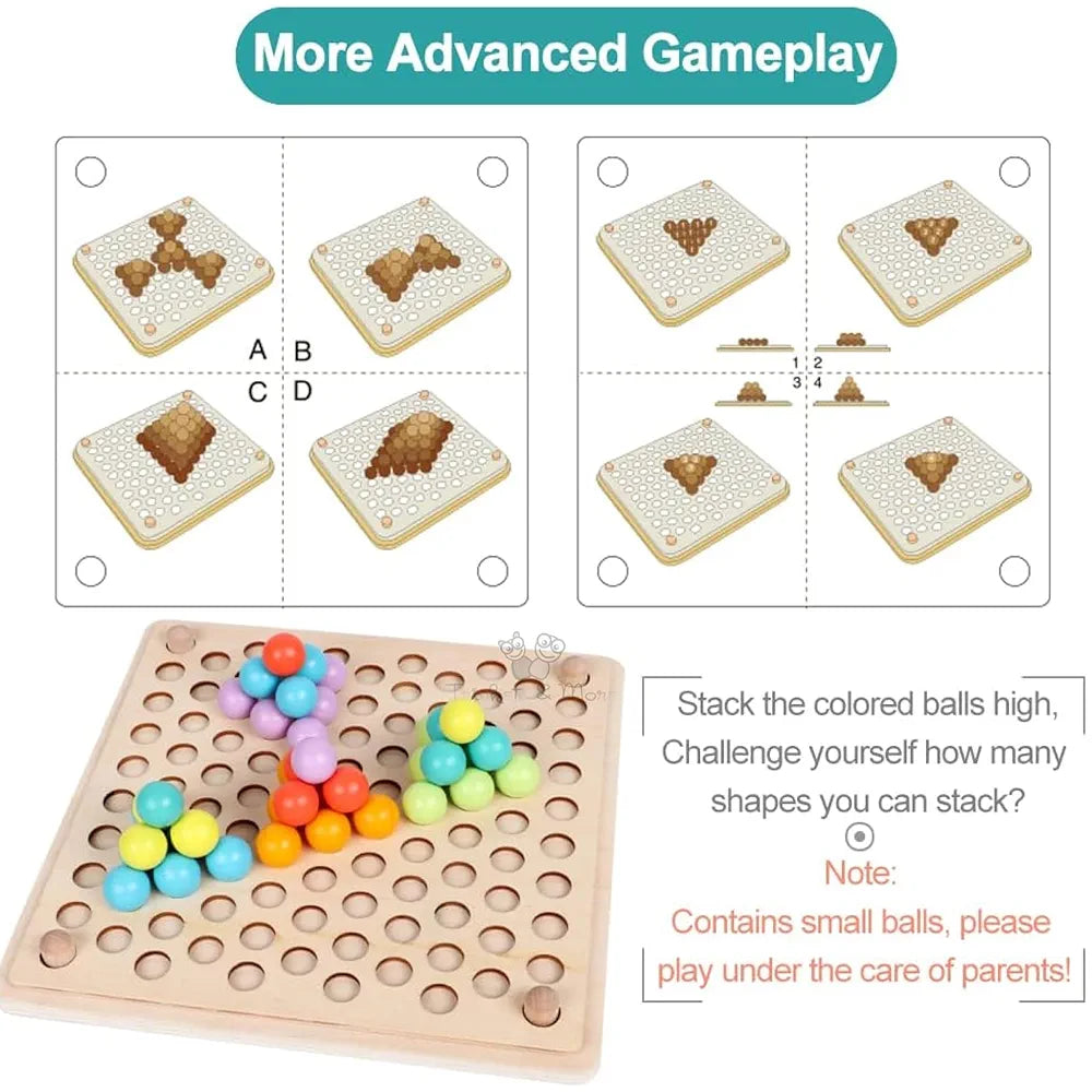Trinkets & More Rainbow Cup Peg Board Puzzle Activity Montessori Game Toys Colour Sorting Matching Stacking Counting Balls Fine Motor Math Skills for Toddlers Boys and Girls 3 4 5 6 Years Old