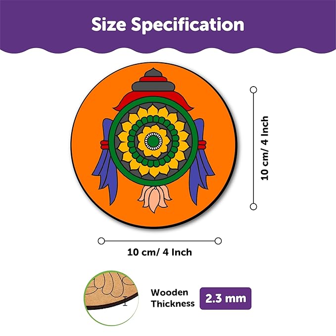 Mini Leaves Wooden Mandala Artistic Painting Kit Tea Coasters Art and Craft Kit for Girls Boys 9-12 Years Coaster DIY Kit Set