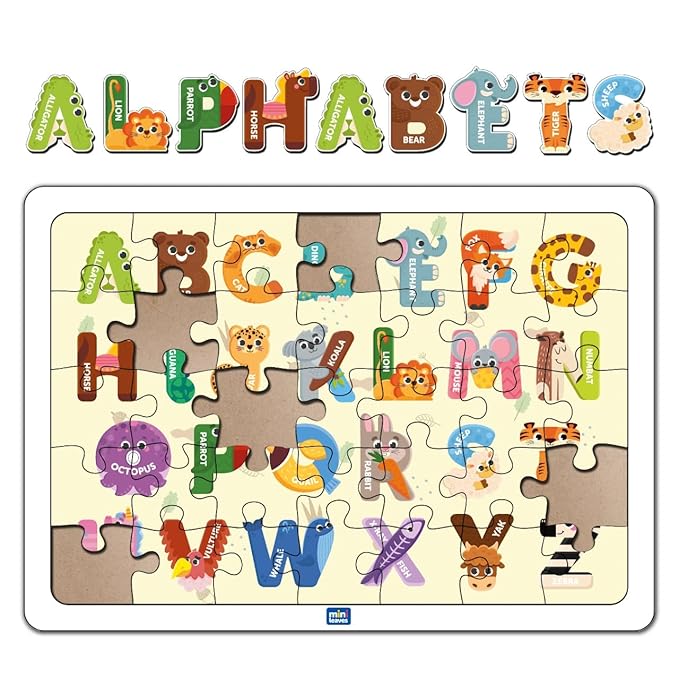 Mini Leaves 35 Piece Puzzle for Kids | Capital Alphabets Jigsaw Puzzle | Educational ABCD Toys for Kids 3+ Years