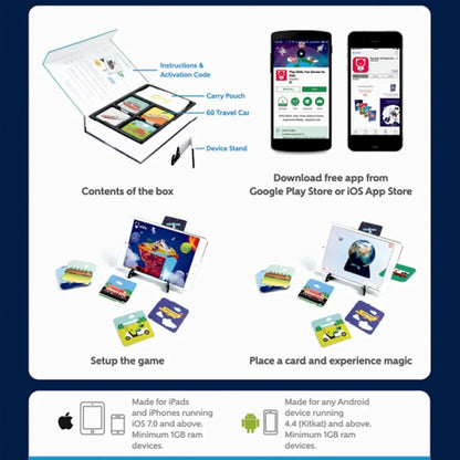 PlayShifu 60 Vehicle Flashcards for Kids - 4D Educational iOS and Android Travel Augmented Reality Based Fun Learning, Interactive Game 