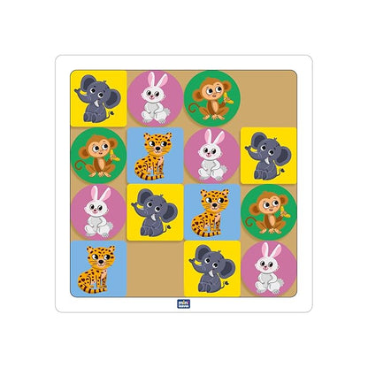 Mini Leaves Animal Wooden Sudoku Wooden Tic Tac Toe Game for Kids 4+ Age | 30 Games