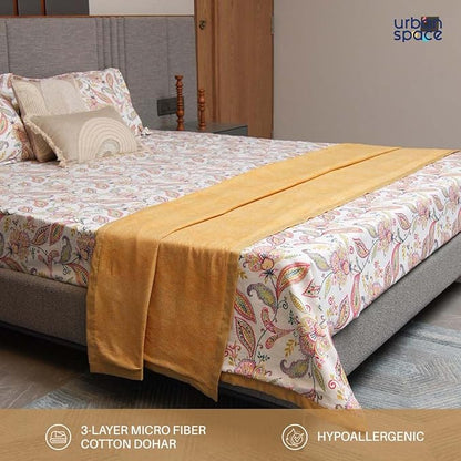 Urban Space Microfiber Cotton Reversible Dohar for Double Bed AC Blanket Clour Iris Pink