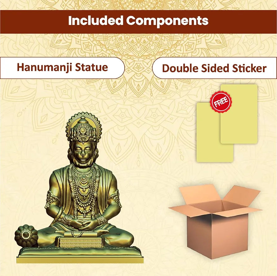 Jd Fresh 4.5 Inch Bajrangbali Statue with Gada - Bronze