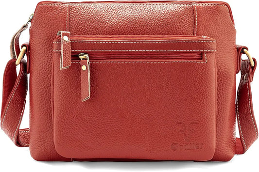 Goatter Genuine Leather 9" Inch Sling Cross-Body Bag For Women's