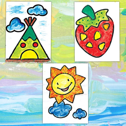 Toykraftt Finger Painting Kit Art Activity Kit Gift for for 3 to 5 Years Old| Washable Finger Paints| Art and Craft Kid for Toddlers| Child Safe Paints - Green