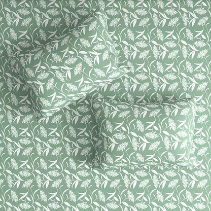 Wakefit Bedsheet For King Size Bedsheet King Size Bed Cotton 2 Pillow Covers Elastic Sheet Hester Green Colour