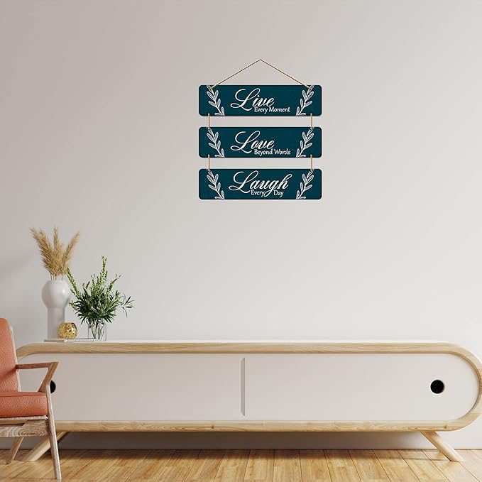 Artvibes Live Love Laugh Wooden Hanger for Home Decor | Wall Hangings for Decoration | Artworks