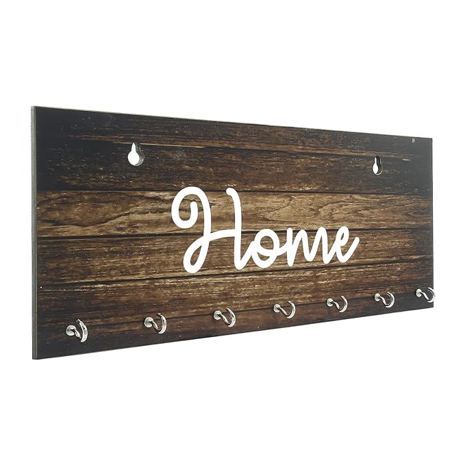 Ecraftindia Home Theme Wooden Key Holder With 7 Hooks