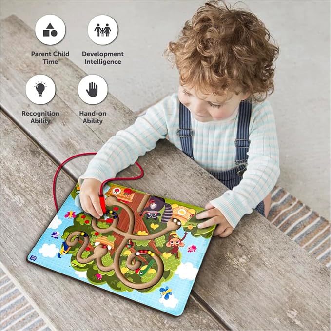 Mini Leaves Tree Maze Wooden Magnetic Game for 2+ Years | Preschool Education Toys
