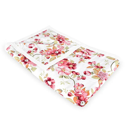 Divine Casa Floret 100% Cotton Single Dohar 120 GSM Soft & Lightweight Throw Blanket Colour Rosy Retreat