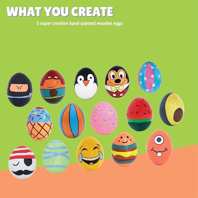 Kalakaram Fake Eggs Painting and Coloring Kit for Kids | Set for 5 Year Old, Fun & Creative Activity for Kids 5 Resin Mouled