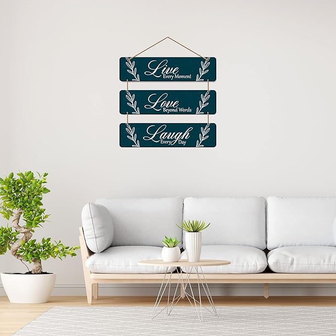 Artvibes Live Love Laugh Wooden Hanger for Home Decor | Wall Hangings for Decoration | Artworks