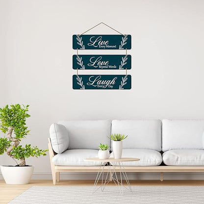 Artvibes Live Love Laugh Wooden Hanger for Home Decor | Wall Hangings for Decoration | Artworks