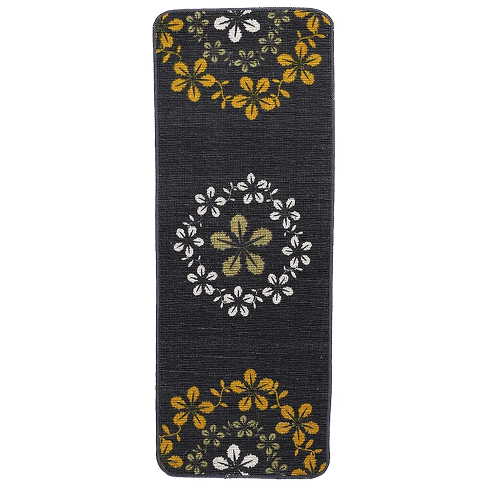 Saral Home Zinta Floral Soft Cotton Durable & Washable Multipurpose Runner Colour Grey