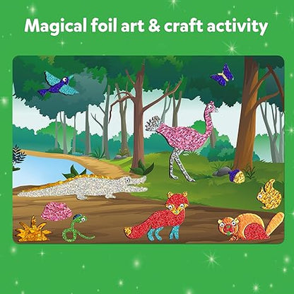 Skillmatics Art & Craft Activity Foil Fun Animals No Mess Art for Kids Creative Activity