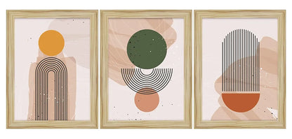 ArtX Paper Abstract Boho Wall Painting Multicolor Bohemian Set of 3