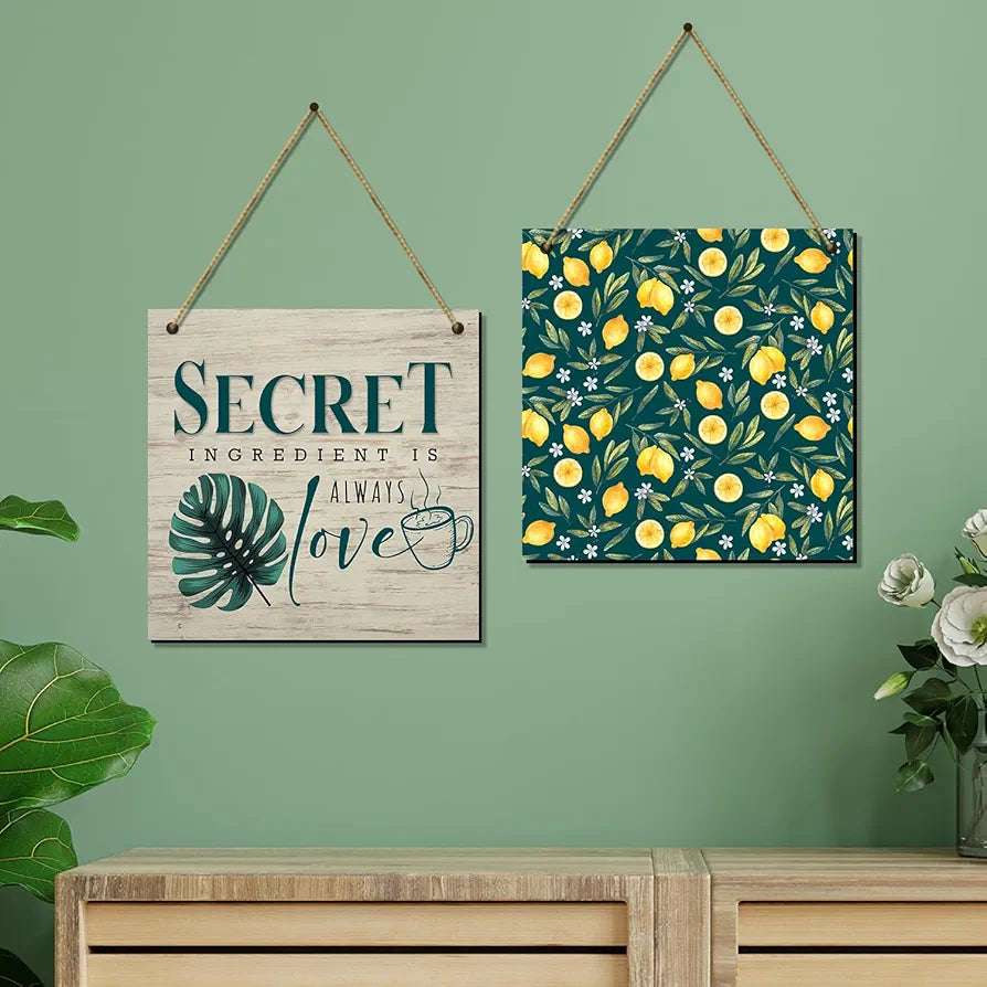 Kotart Secret Ingredient Kitchen Quotes Wooden Wall Art Hanging for Bar Restaurant Kitchen Dining Area