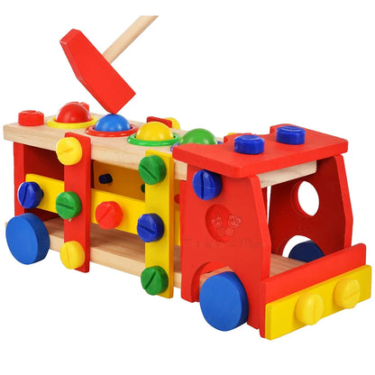 Trinkets & More - 2 in 1 DIY Screw Car Vehicle Hammer Ball | Reassembly Multifunction Building Blocks | Knock Tinker Toy  | Educational Toy Kids 3+Years