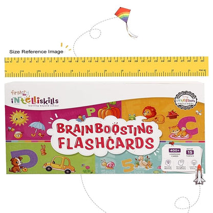 Firstcry Intelliskills Premium 15-in-1 Brain Boosting Non-tearable Flash Cards for Kids | 190 Cards | Montessori Education Toy for Toddlers