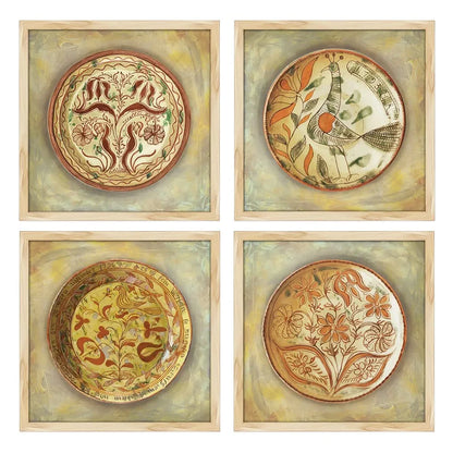 ArtX Paper Abstract Wall Art Painting Framed Paintings Circular Set of 4
