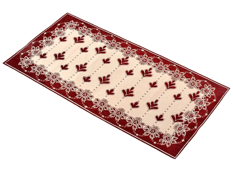 Kuber Industries Rectangular Floral Print Cotton Table Runner for Dining and Center Table Set of 2 Maroon