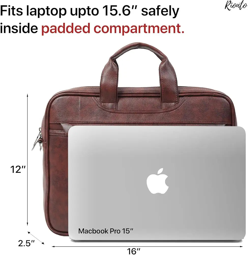 RIONTO Messenger Bag - Laptop Bag for Men, PU Leather Office Bag for Men | Supports Laptop Upto 15.6 inches