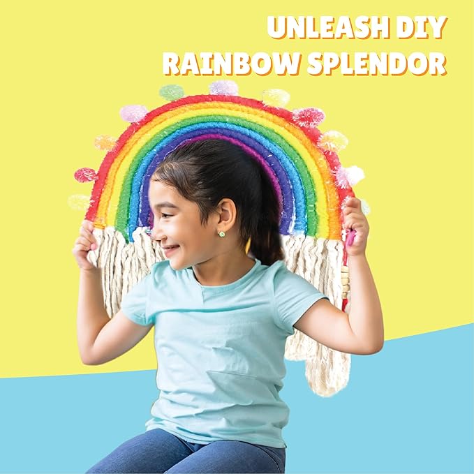 Kalakaram Diy Macrame Rainbow Kit | Macrame Craft Kit for Beginners | Diy Kids Room Decor | Activity Kit for Kids