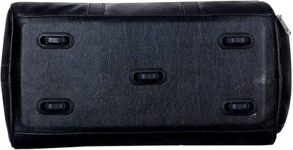 Leather World 46 L Vegan Textured Leatherette Stylish & Spacious Weekender Travel Duffle Luggage Bag with Detachable Shoulder Strap for Men & Women, Black