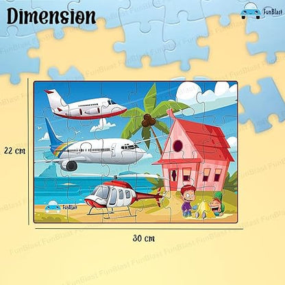 FunBlast Air Transport Jigsaw Puzzle for Kids 24 Pcs Jigsaw Puzzle