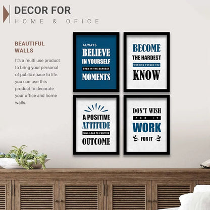 Kotart Always Belive In Yourself Quotes Framed Posters for Living Room