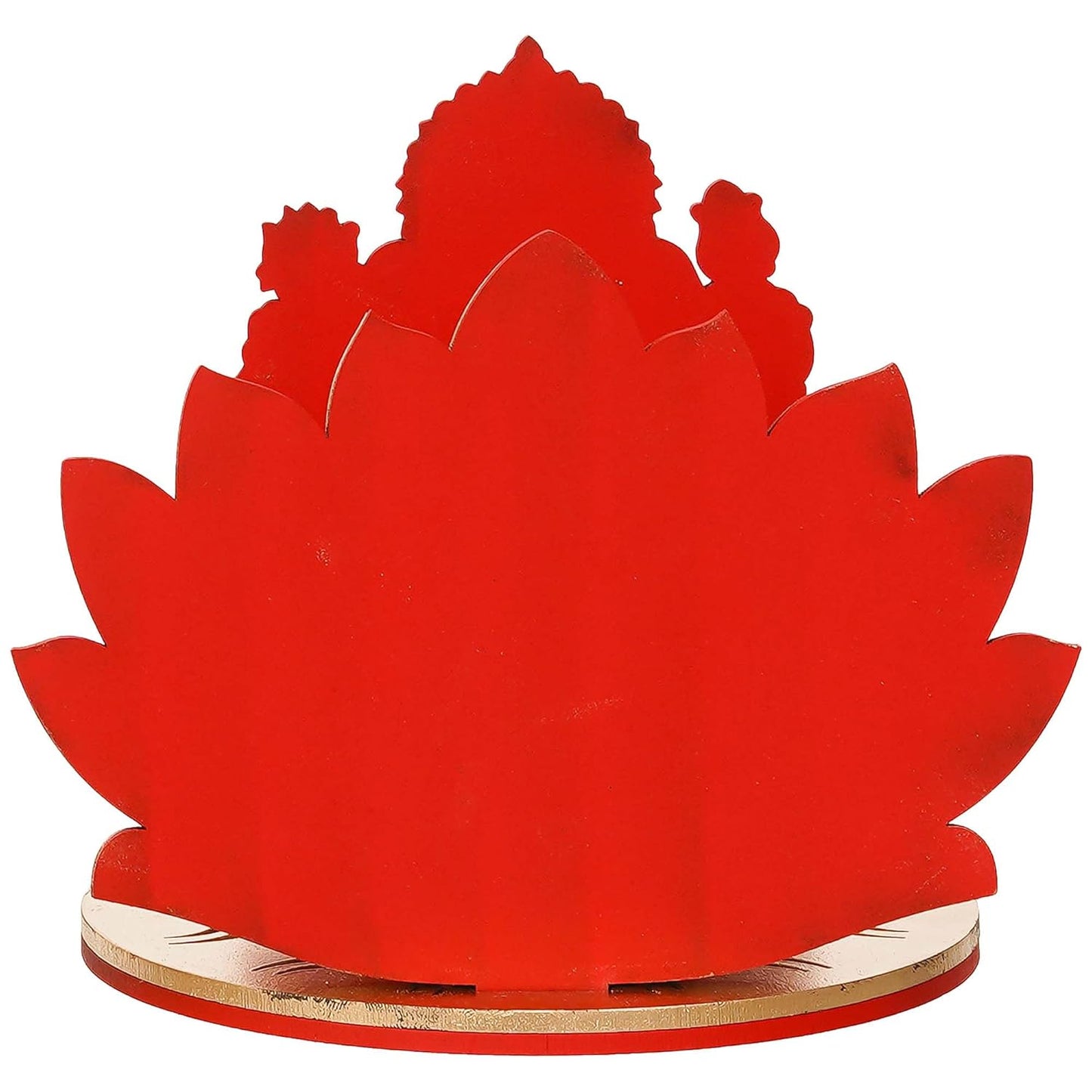 Ecraftindia Mdf Wooden Lord Ganesha Sitting on Lotus Flower Decorative Showpiece for Diwali