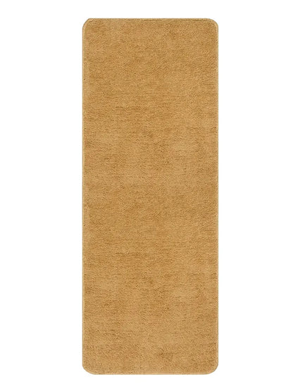 Saral Home Solid Neo Shaggy Yarn Durable & Washable Multipurpose Runner Colour Gold