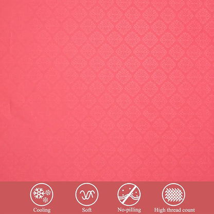 Fresh From Loom Single Bedsheet Microfiber Rotary Printed Hypoallergenic Wrinkle Free with 1 Pillow Covers 144 TC Pink Damas