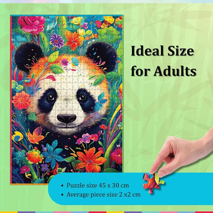 Playhills Spirit Animal The Bambootiful Panda Wooden Jigsaw Puzzle  for Children and Adults 13+ Years| Perfect Puzzle for Party and Family Activity Games