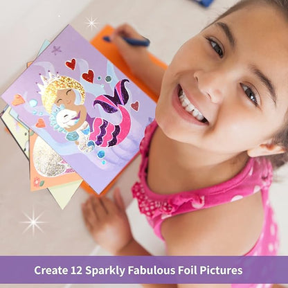 Chalk and Chuckles Art and Craft Kit | Fabulous Foil Art | Create 12 Magical World Theme Pictures