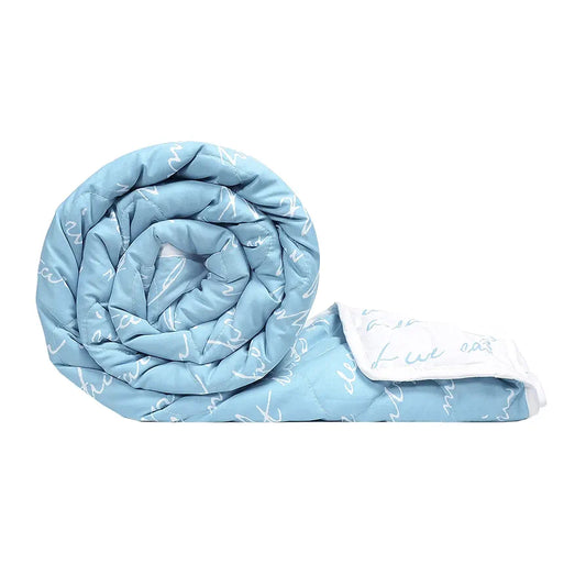 Divine Casa Luxor Abstract Microfibre Single Comforter Colour Blue