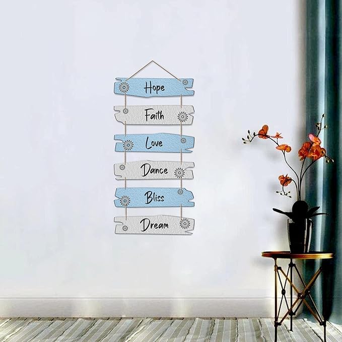 Artvibes Decorative Wall Hanging Wood Art Decoration Item for | Home Decor | Quotes Decor Item | Set of 6