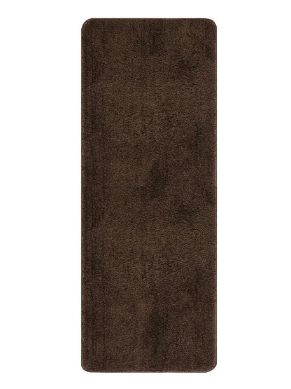 Saral Home Solid Neo Shaggy Yarn Durable & Washable Multipurpose Runner Colour Brown