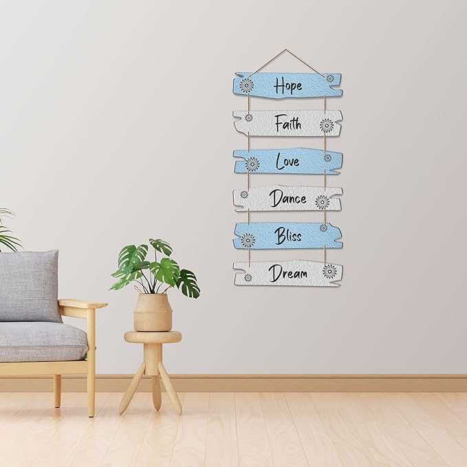 Artvibes Decorative Wall Hanging Wood Art Decoration Item for | Home Decor | Quotes Decor Item | Set of 6