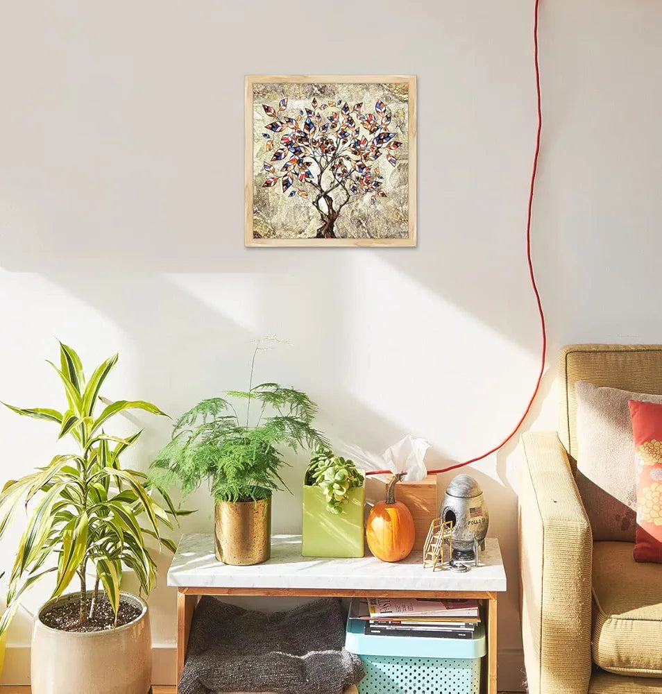 ArtX Paper Tree Wall Art Frame Painting Multicolor Abstract