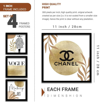 Kotart Wood Parlor Theme Frames For Salon Studio Wall Decor Set Of 4