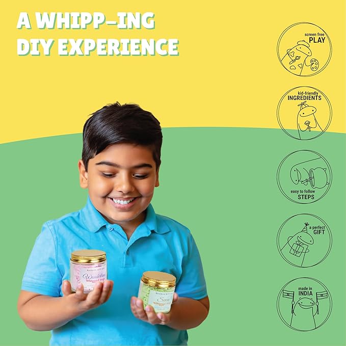 Kalakaram Whipped Soap Making Kit | Make 3 Pretty Jar Whipped Soaps | Diy Kids Activity Kit
