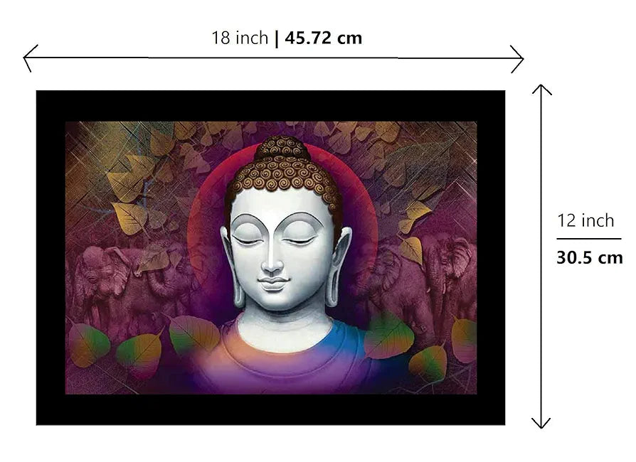 Lifehaxtore Positive Aura Buddha Art Framed Painting