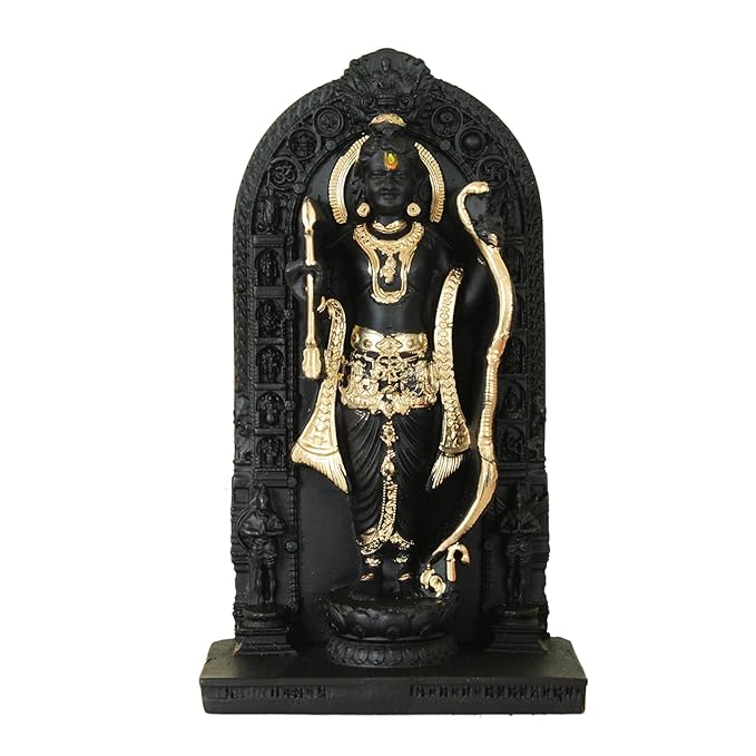 Tied Ribbons Ram Lala Idol Murti for Home Pooja Room Mandir Temple Car Dashboard