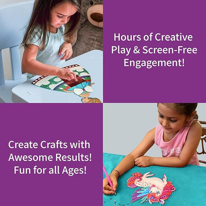 Chalk and Chuckles Art and Craft Kit | Sparkle & Shine Unicorn & Princess | Mess-free Foil Art and Diamond Painting Set