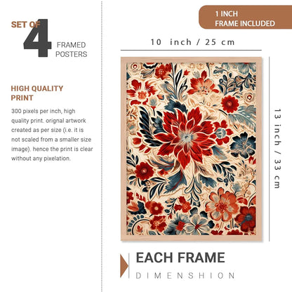 Kotart Madhubani Art Paintings with Frame Traditional Framed Painting Pack of 6 D