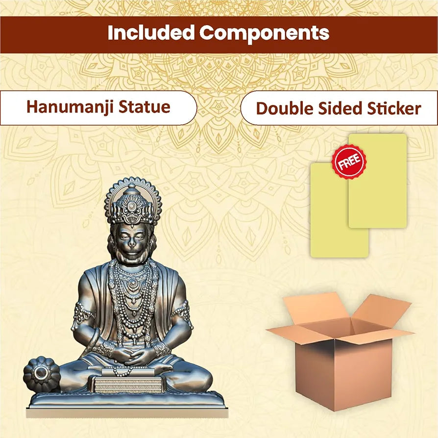 Jd Fresh 4.5 Inch Bajrangbali Statue with Gada - silver